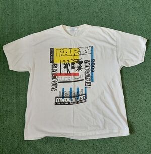 VINTAGE 2002 Drinking Machine Party & Cruise Y2K Promo White T Shirt Sz XL